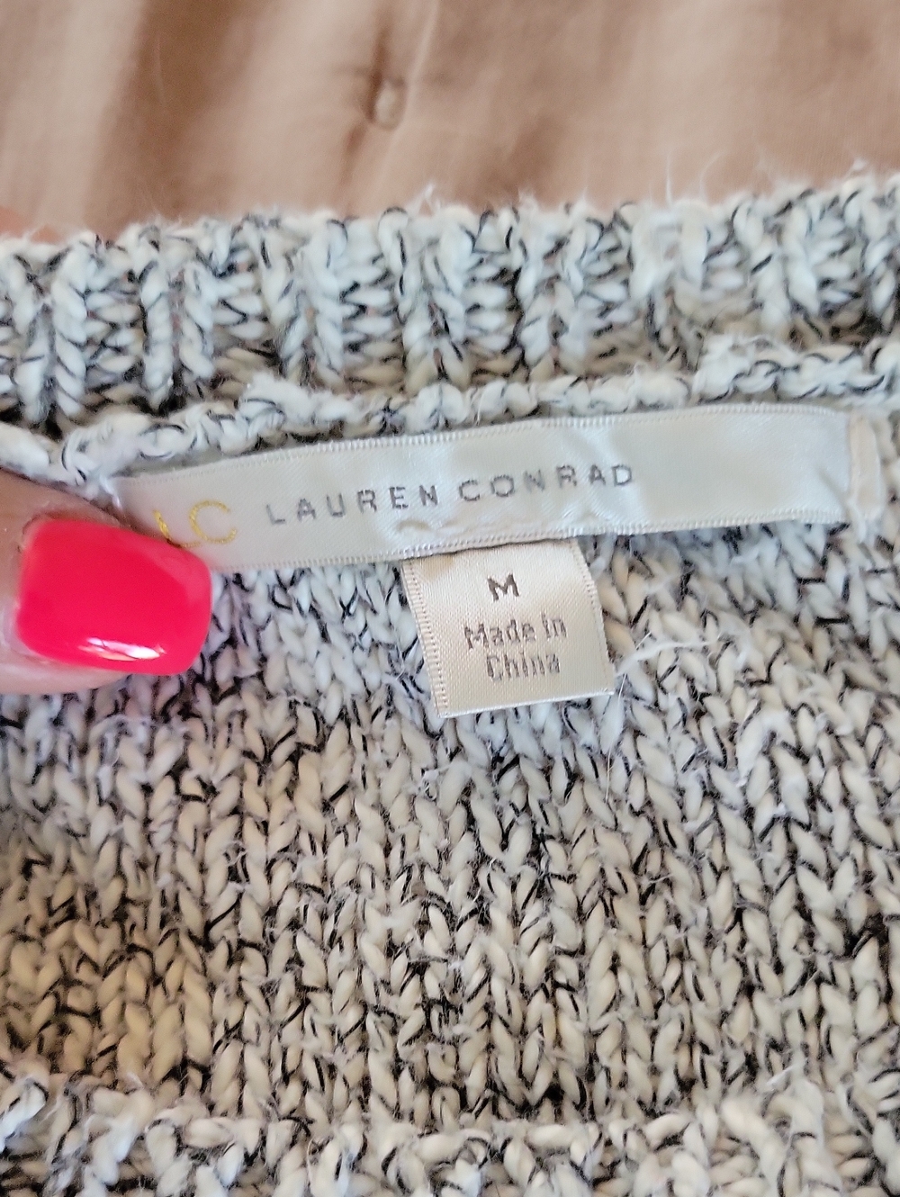 LAUREN CONRAD Cozy Cotton Knit Long Sleeve Sweater Dress - Light Heather - Picture 7 of 9